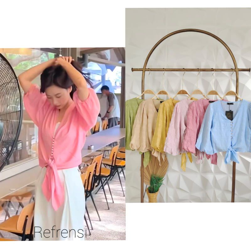 SEMI CROP TOP TALI // ATASAN IMPORT PREMIUM // BLOUSE  IMPORT PREMIUM // FASHION IMPORT PREMIUM BKK // FASHION IMPORT PREMIUM KOREA // FASHION IMPORT PREMIUM