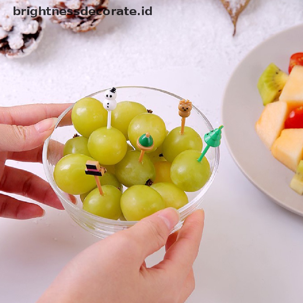 [Birth] Cute Mini Animal Farm Kartun Food Picks Anak Snack Kue Dessert Makanan Garpu Buah Makan Siang Bento Aksesoris Dekorasi Pesta [ID]