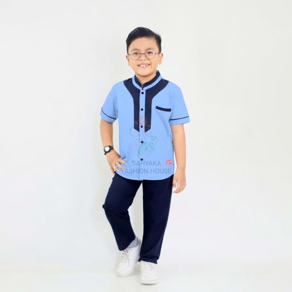 TERBARU NEW ARRIVAL SETELAN KEMEJA KOKO ANAK  BLACK PANTHER USIA 4-15 TAHUN