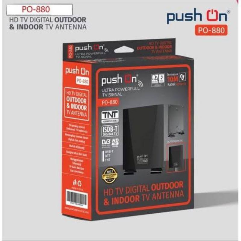 Push On PO 880 HD TV Digital Outdoor dan Indoor TV Antena
