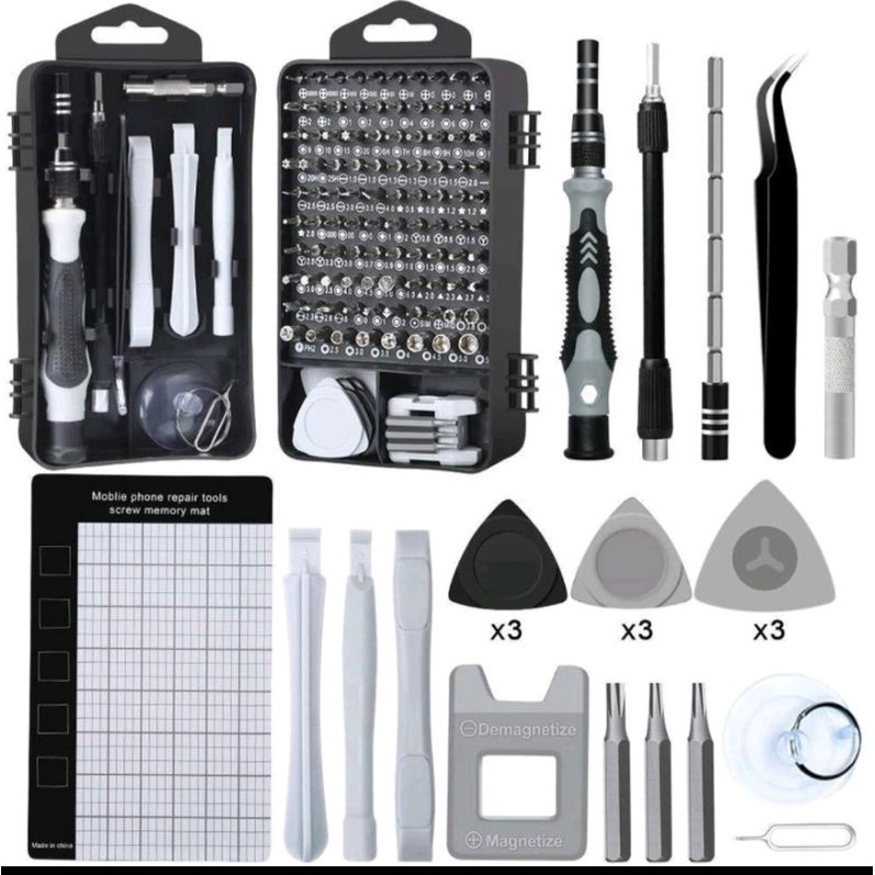 Obeng full set lengkap 115/122 in 1 mini toolkit serbaguna,obeng set service hp/obeng set service ja