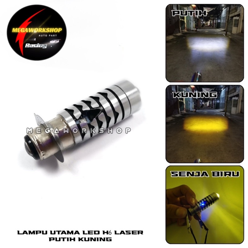 MWS - LAMPU LED MOTOR H6 LASER 2 WARNA | LED H6 LASER MOTOR UNIVERSAL | BOHLAM LED H6 MOTOR HIGH LOO