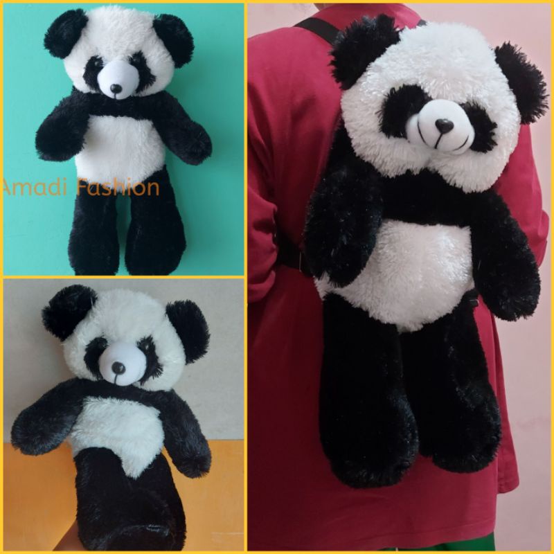 Tas beruang tedy bear Panda bulu lucu imut gemoy Ransel Wanita Baru Boneka Mewah Ransel Kasual Tas Kepribadian Kartun Beruang