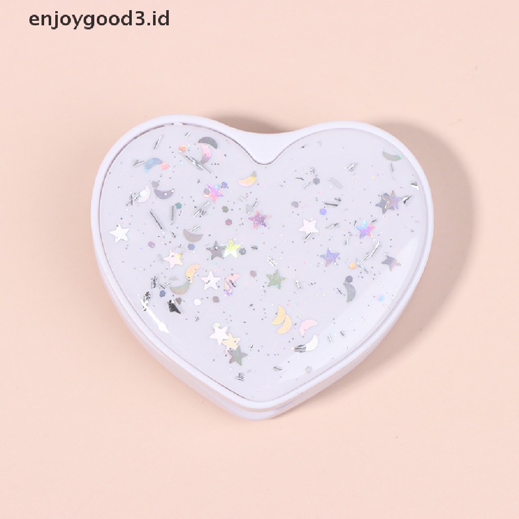 [Rready Stock] Grip Stand Dudukan Handphone Glitter Lipat Bulat Hati Universal (ID)