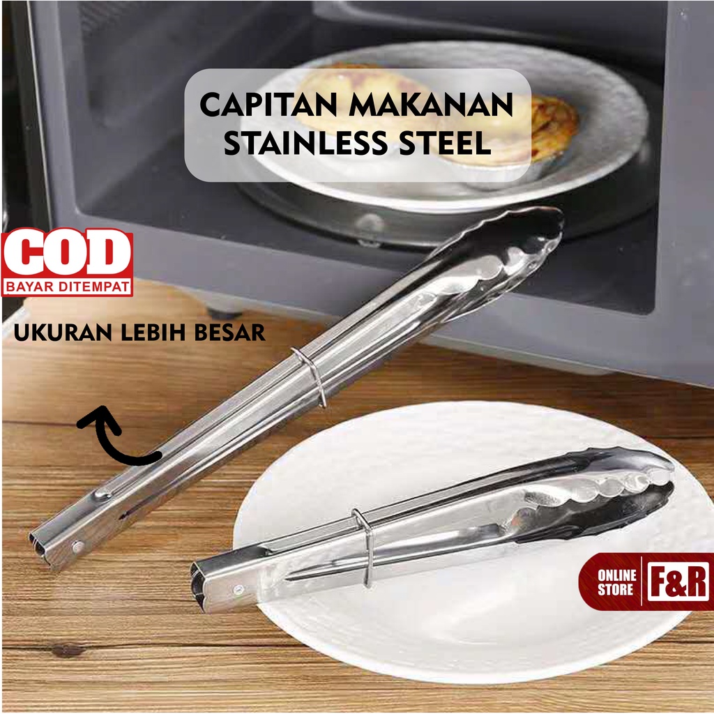 Jepitan Makanan Capitan Gorengan Tahan Panas Jepit Pencapit Makanan Stainless BBQ Kue