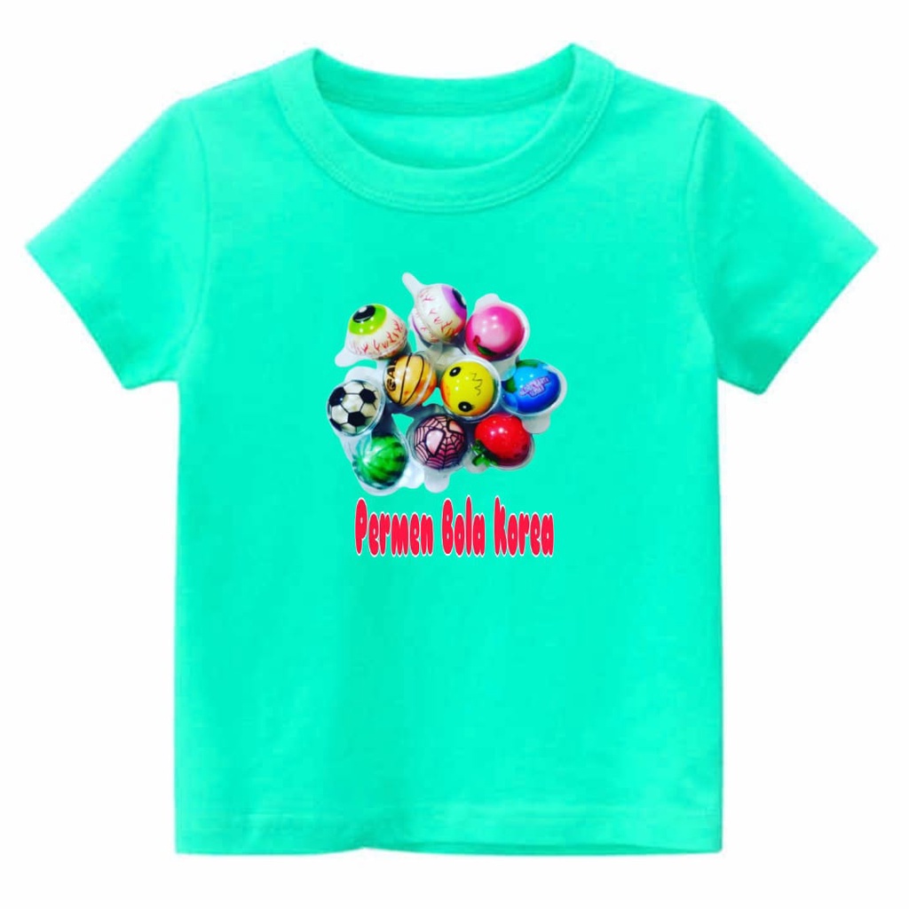 Hzl_outfit Kaos Baju Anak Anak Permen Bola Korea/Bayar Ditempat