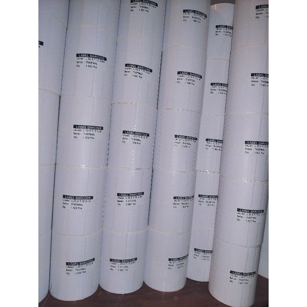 LABEL THERMAL 33x15 2LINE - STIKER LABEL BARCODE THERMAL 33x15 isi 1.500 Pcs