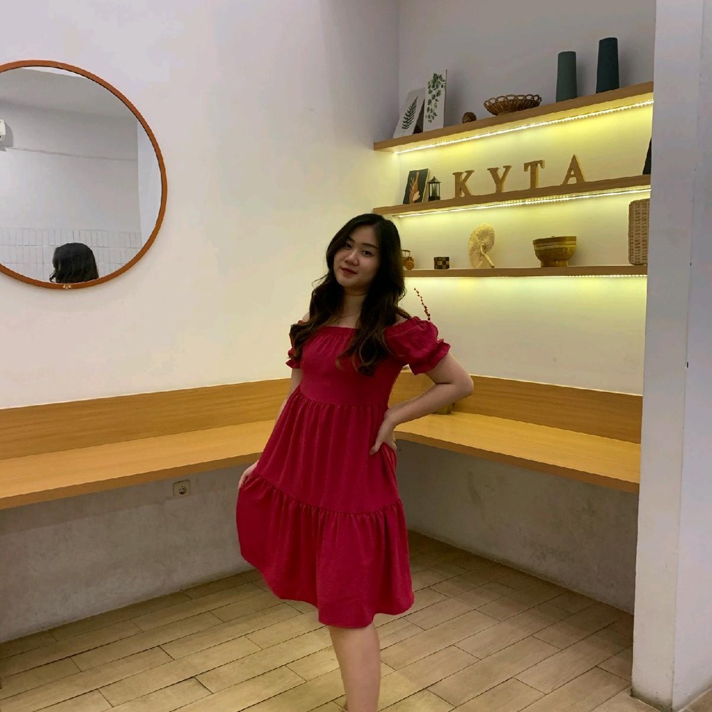AVE Floza midi dress | midi dress crinkle sabrina