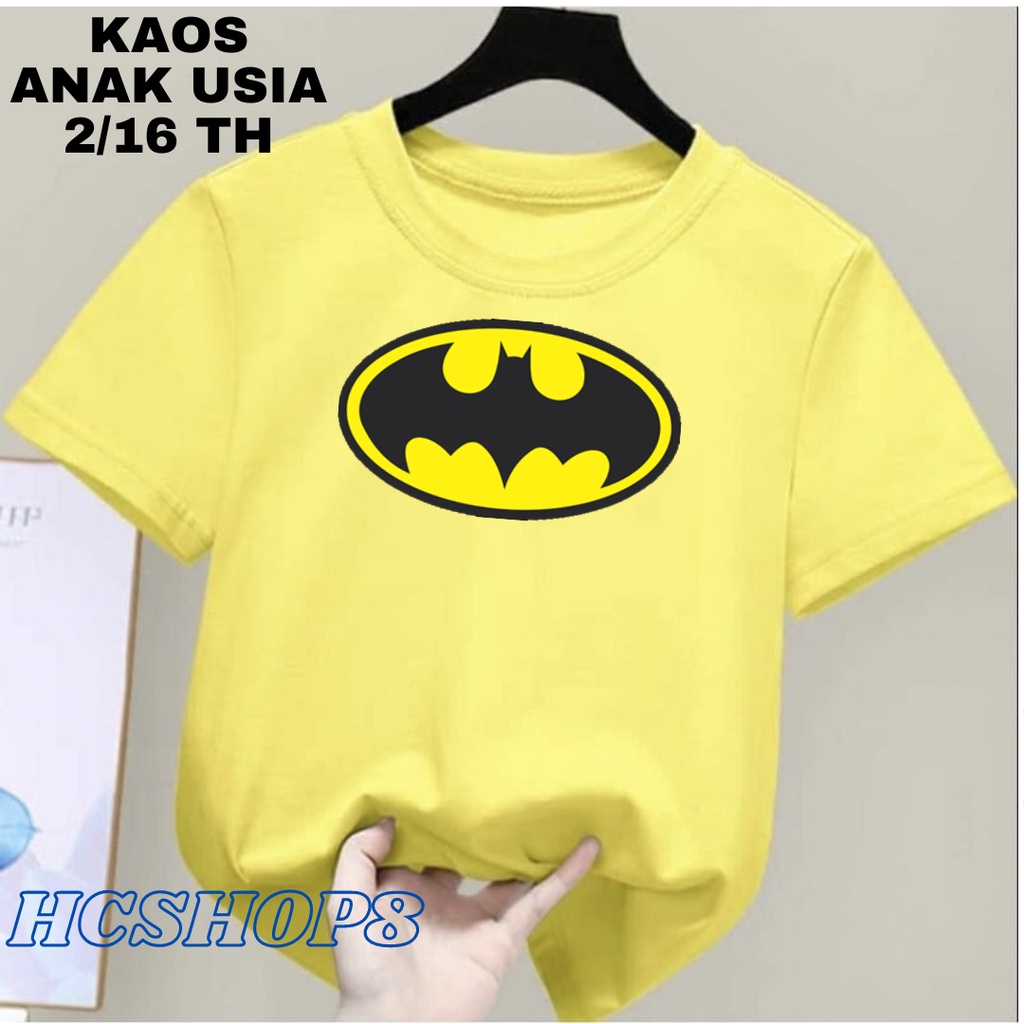 Kaos Anak Gambar Batman Ideal Laki Laki Perempuan Usia 2-16th Unisex Cowok Cewek
