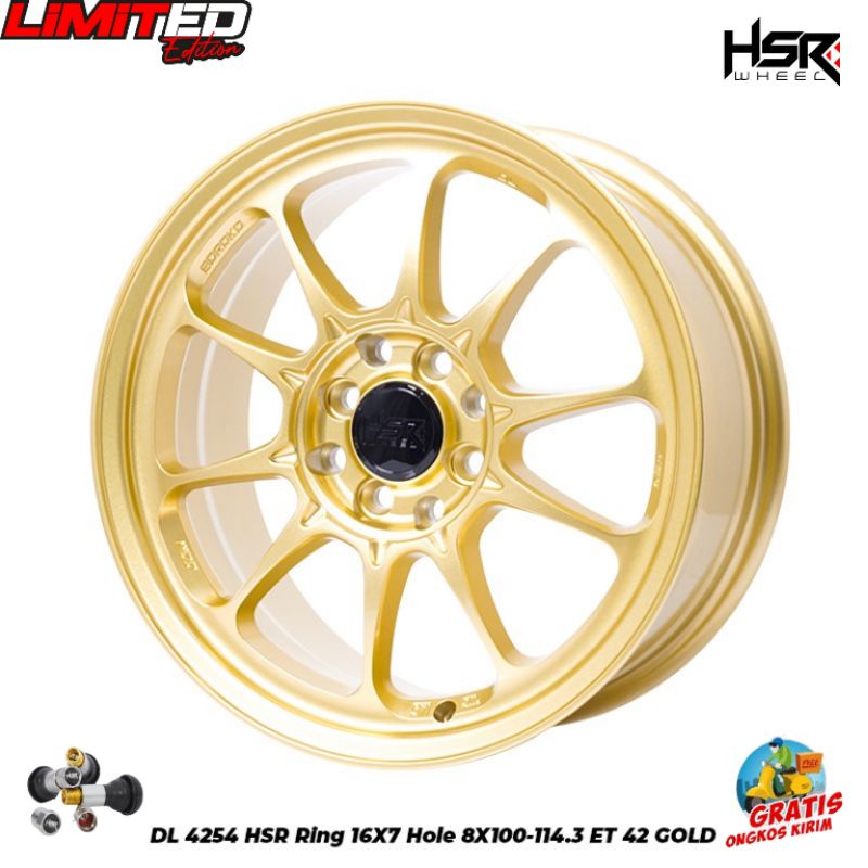 pelek mobil ring 16 velg mobil HSR DL velg mobil lubang baut 4 velg mobil r16