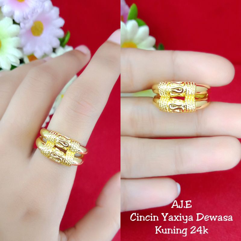 cincin ular 2 lapis emas 24k