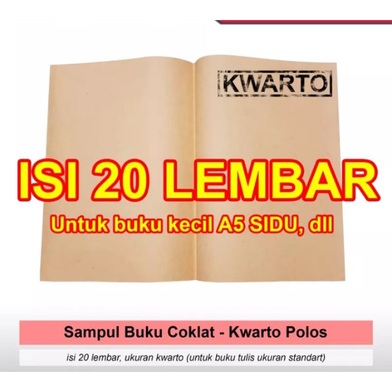 

Sampul Coklat ukuran Kwarto k label nama isi 20 murah