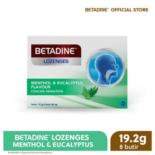 

BETADINE Lozenges Permen Menthol & Eucalyptus 19,2 gr