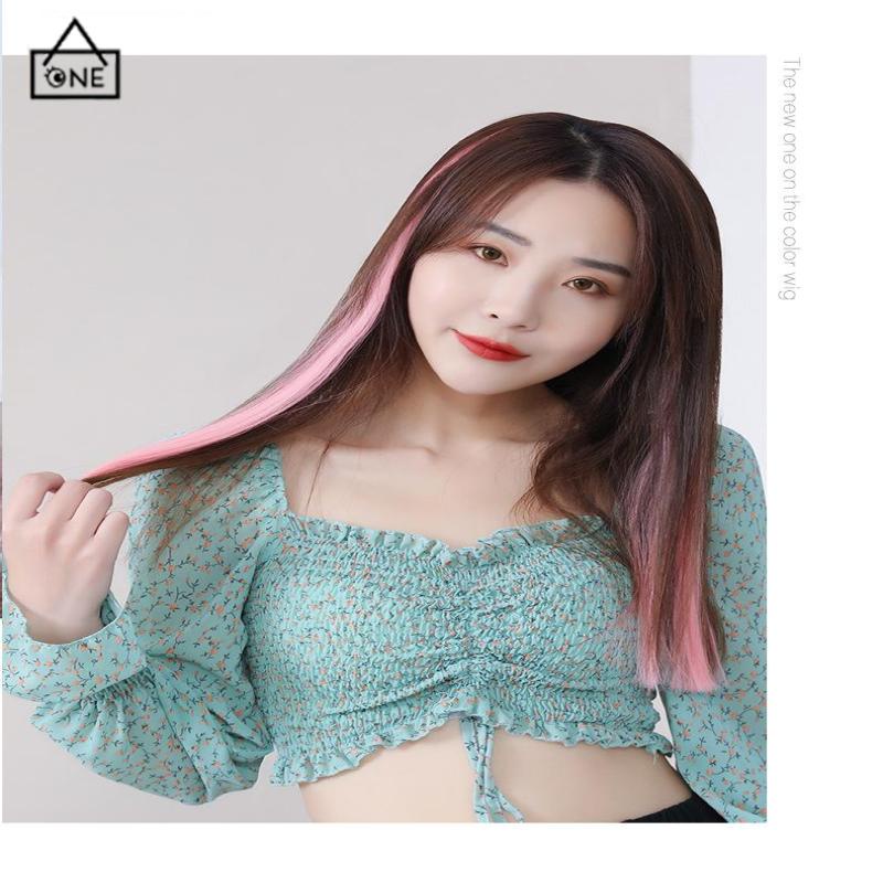 COD❤️Wig Rambut Palsu Colourful Extention Wig Rambut Palsu Wanita Aksesoris Wanita-A.one