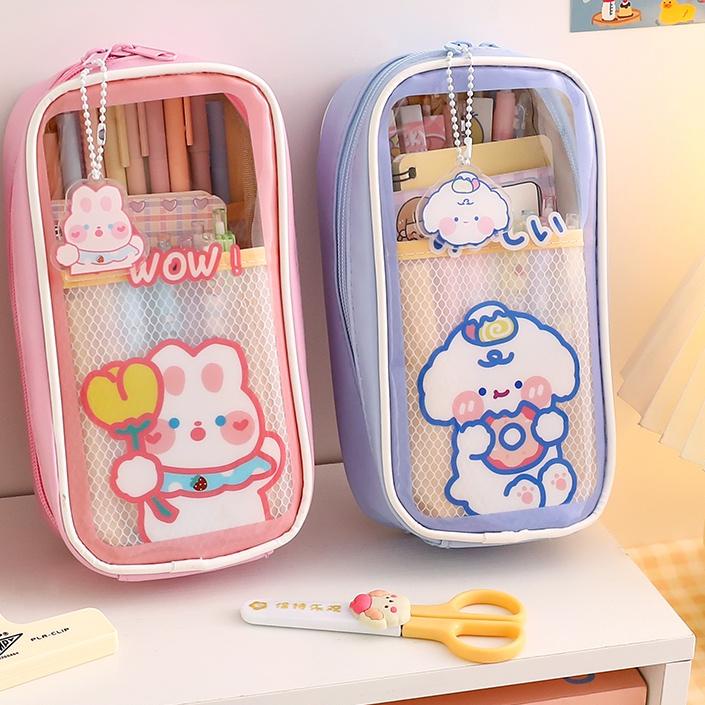 

Kirim LANGSUNG Tempat Pensil Transparan Anti Air Motif Kartun Kawaii Dengan Resleting KBUD``