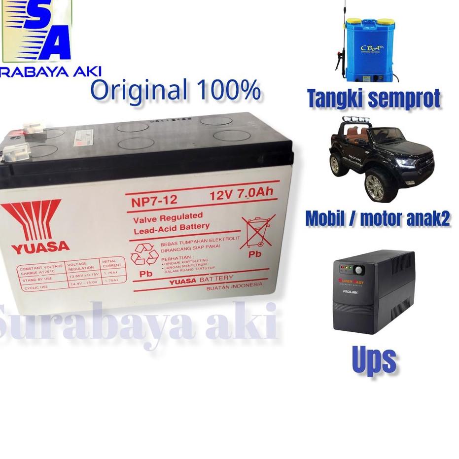 Diskon✤Yuasa 7ah Aki kering (MF battery) Yuasa 12v 12volt 7Ah 7 Ampere aki UPS aki mobil mainan sprayer ORIGINAL YUASA 7ah AKI SURABAYA AKI