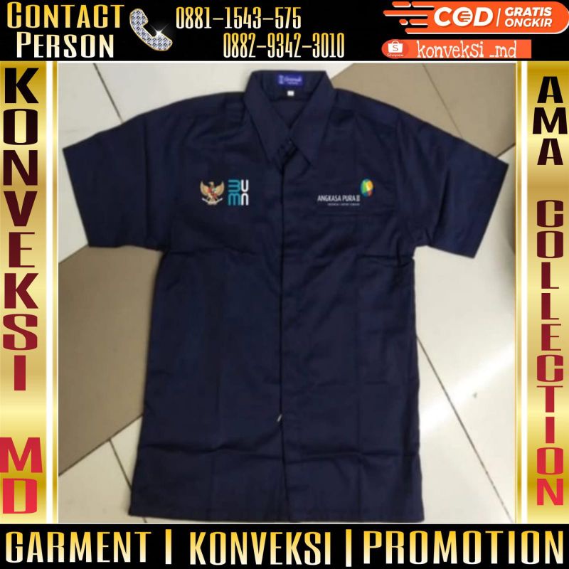 kemeja pdh angkasa pura BUMN/seragam pdh angkasa pura BUMN full bordir/kemeja angkasa pura BUMN full