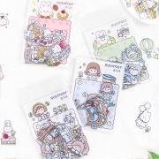 

Rosyposy Rabbit Duo Flake Stickers Set / Stiker unik / stiker Lucu
