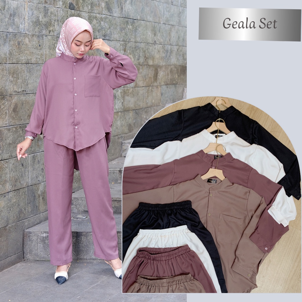 Geala Setelan Busui Friendly - ONE SET WANITA POLOS  SETELAN WANITA PREMIUM JUMBO SETELAN OVERSIZE JUMBO