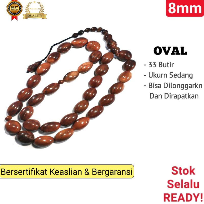 Tasbih Kokka Kaukah Kaokah Koka Asli 33 Butir Oval