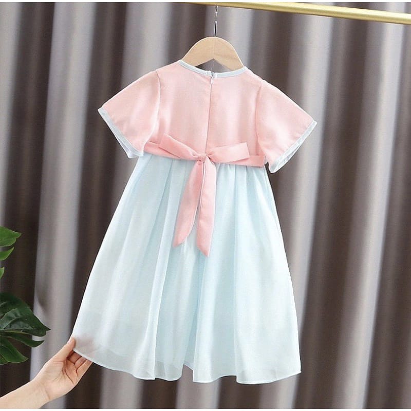 [Brandedbaby] DRESS CHEONGSAM ANAK PEREMPUAN PINK DAN BIRU / DRESS IMLEK ANAK PEREMPUAN