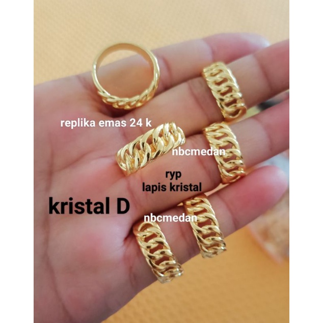 Cincin replika mas 24k lapis kristal import dan penang,tahan lama