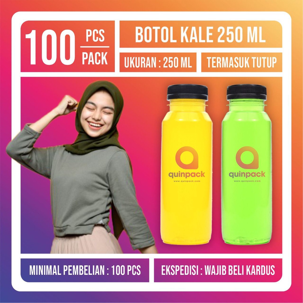 Botol Plastik  250 ml/Botol Kale 250ml/Kopi/Jus/