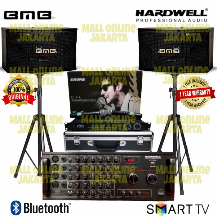 Paket sound bmb 12 inch karaoke set hardwell rv3000 Original