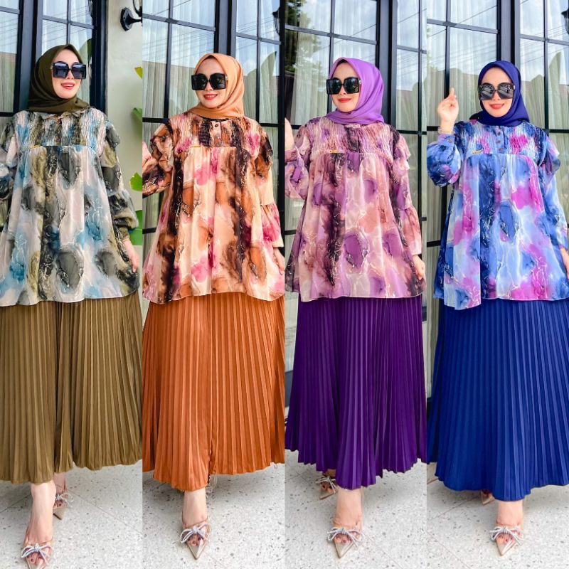 KEJORA SET BLOUSE + ROK PLISKET BY NABIL