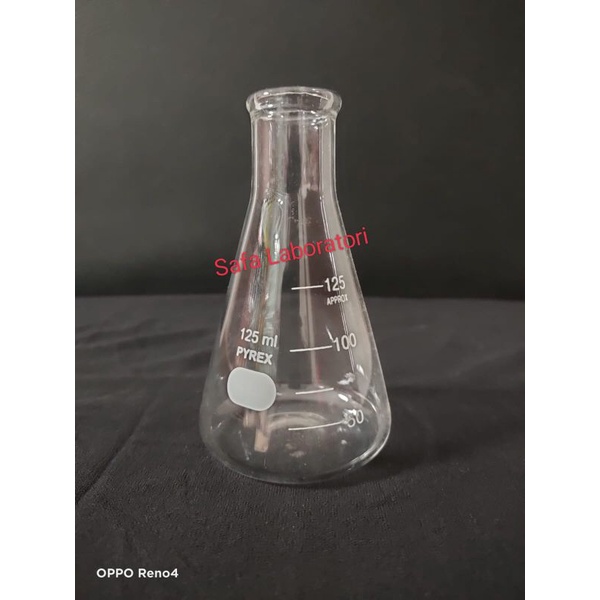 Erlenmeyer Flask 125ml Pyrex / Labu Erlenmeyer / Gelas Erlenmeyer