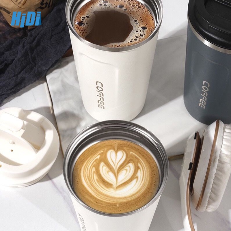 HID Gelas Termos 380ML 510ML Stainless Steel Gelas Vacum Tahan Panas 12 JAM Mug Coffee Termos Cofee Travel Mug Anti Tumpah Termos Kopi Tumbler Mewah Tahan Panas Dingin Mug Termos tumbler kopi portable travel cup mug stainless thermo cup