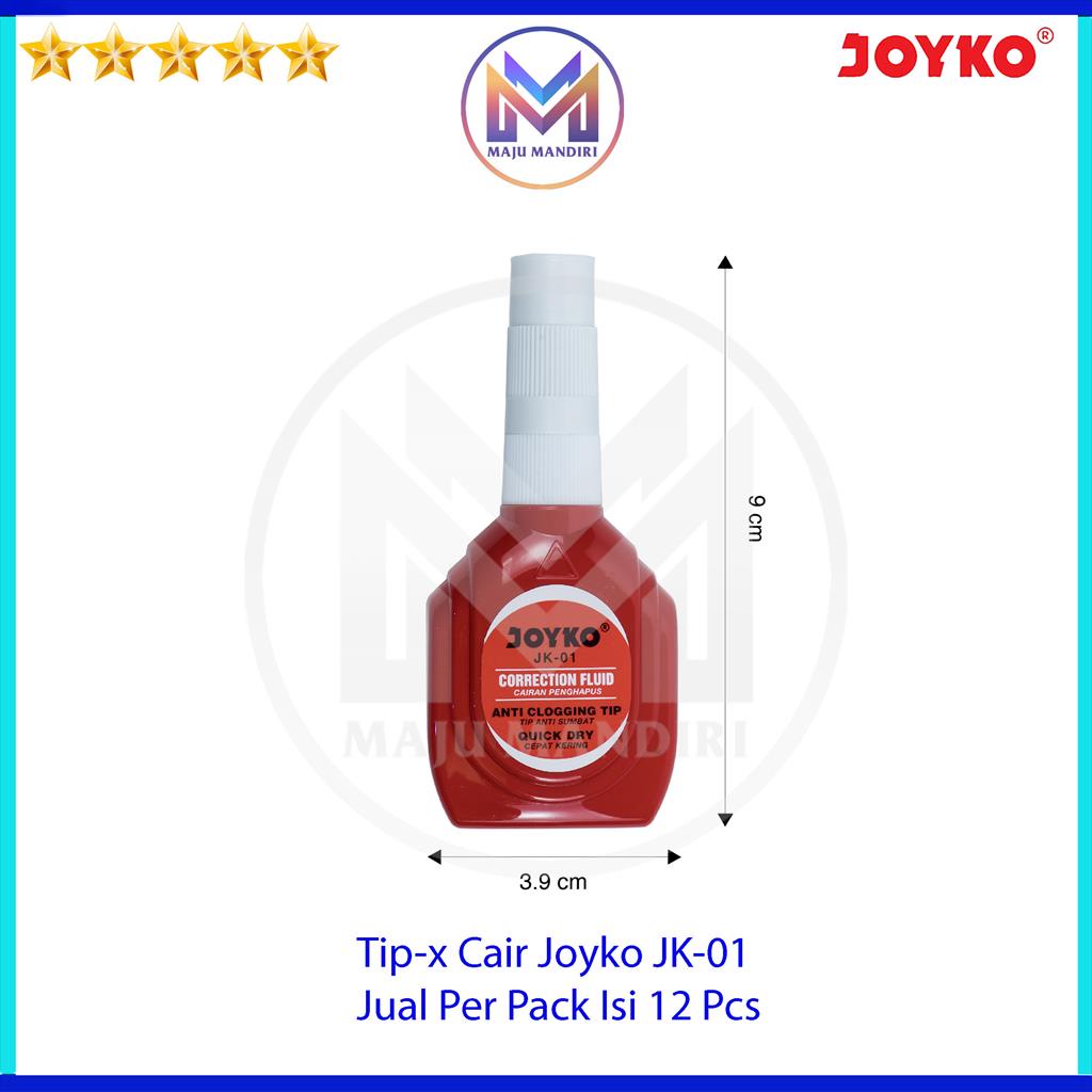 

ATK9 Correction Pen Fluid Joyko JK 01 / Tipx Cair Botol Merah JK 01