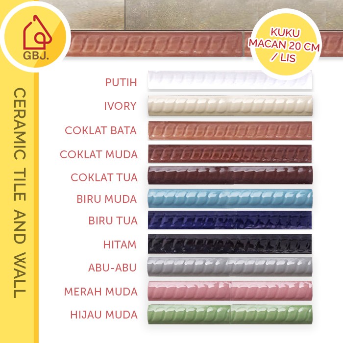 LIST KERAMIK MURAH 20 CM / KUKU MACAN KERAMIK / BON BON