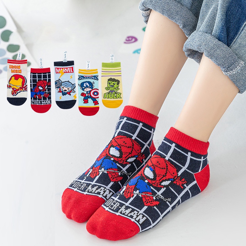 BRGUNIK Kaos Kaki Anak Karakter Socks Anak Super Hero KK041