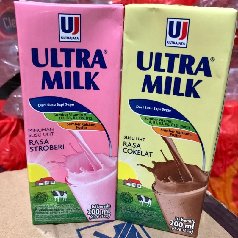 

Susu ultra 200ml 1 dus isi 24 kotak / susu segar UHT / minuman susu cokelat coklat / susu stoberi strawberry / susu UHT