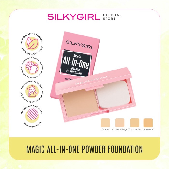SILKYGIRL Magic All-In-One Powder Foundation - Natural Buff
