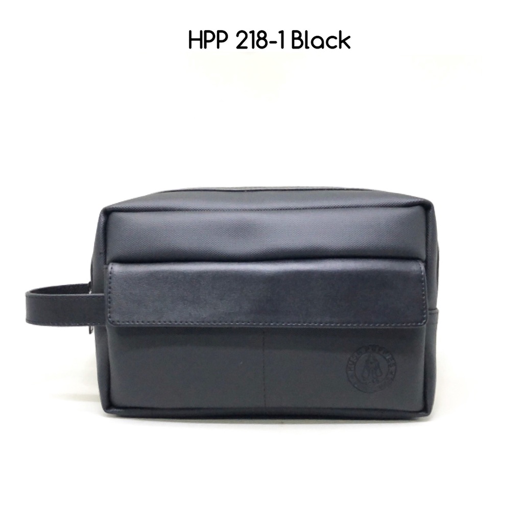 clutch pria hushpuppies 218-1 black premium quality best seller clutch cowok