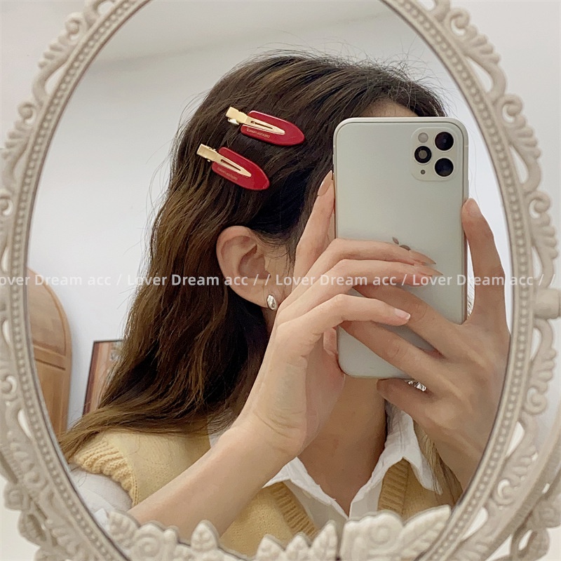JEPIT PIN PONI RAMBUT WARNA MERAH MODEL PITA BASIC RETRO RED COLOR BANGS BB CNY IMLEK BOBBY PINS WARNA POLOS JEPITAN HAIRCLIP PLASTIC HAIR CLIP SNAP HAIRPIN SNAP ELEGAN FRENCH VINTAGE KOREAN STYLE AKSESORIS KLIP MINI RAMBUT COLORFUL RIBBON ACCESSORIES