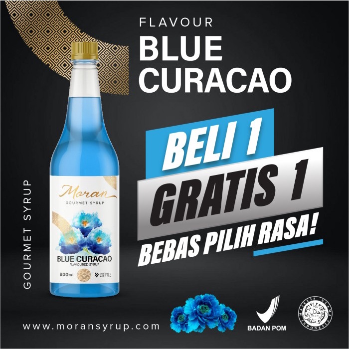 

SYRUP MORAN BLUE CURACAO 800ML GRATIS 1 BOTOL