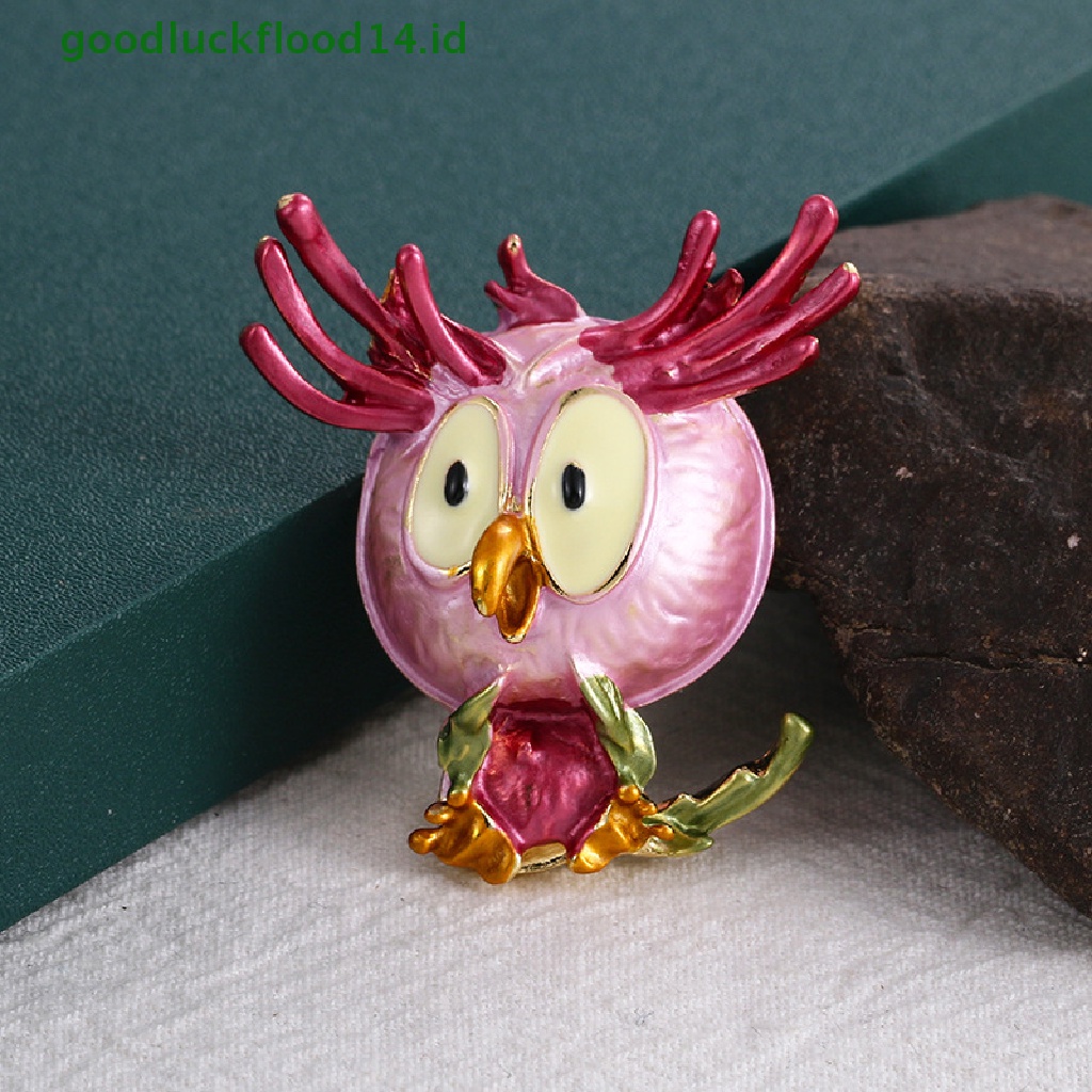 [GOOGFOUR] Enamel Owl Bros Pin Hewan Kristal Pesta Pernikahan Bros Pin Hadiah [TOP]