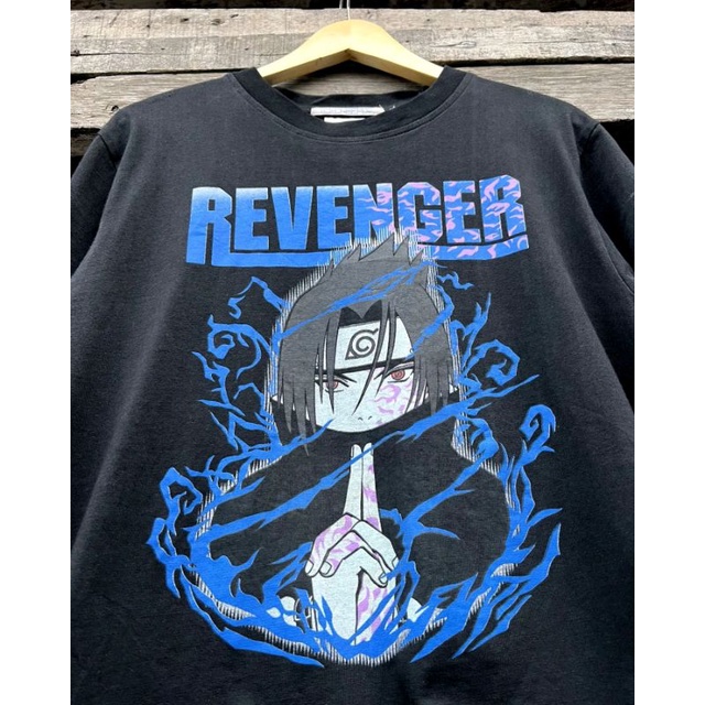 Kaos Anime Naruto Sasuke Uchiha Vintage Cospa Tag Second , Thrift , Bekas