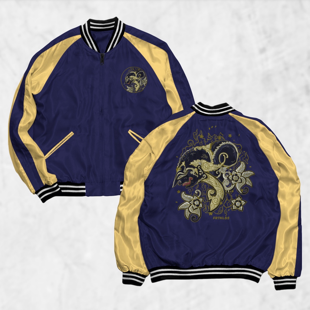 Fortglass Jaket Sukajan Motif WAYANG Sablon Jaket Pria Wanita Distro Unisex Japan Premium Original