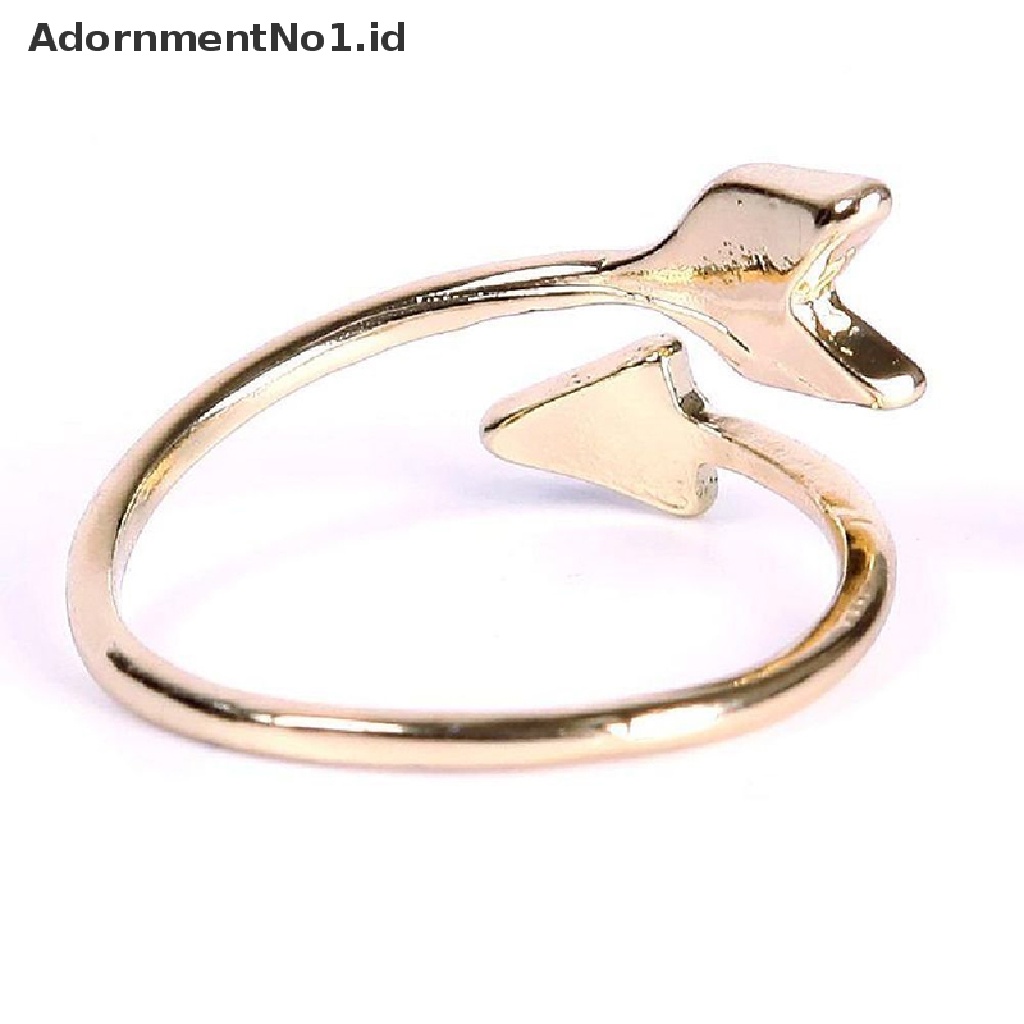 [AdornmentNo1] Wanita Gadis Fashion Cincin Emas Perak Adjustable Panah Terbuka Buku Jari Cincin Perhiasan [ID]