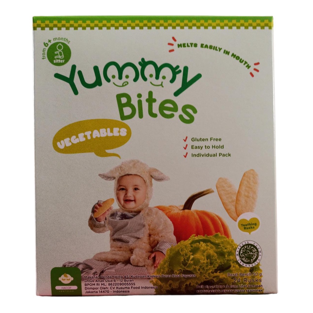 Yummy Bites Baby Rice Crackers / Yummy Bites Baby 50gr - 6 bulan+