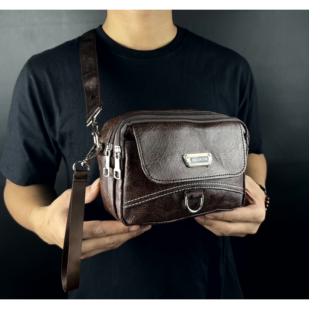 Clutch Bag Tas Tangan Hand Bag Bahan Kulit Sintetis Import Pria &amp; Wanita Tas Selempang