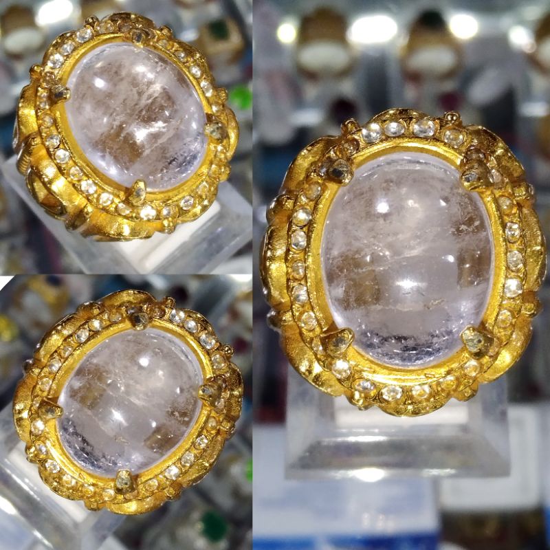 Cincin Batu Kecubung Es Natural Asli 100% Original