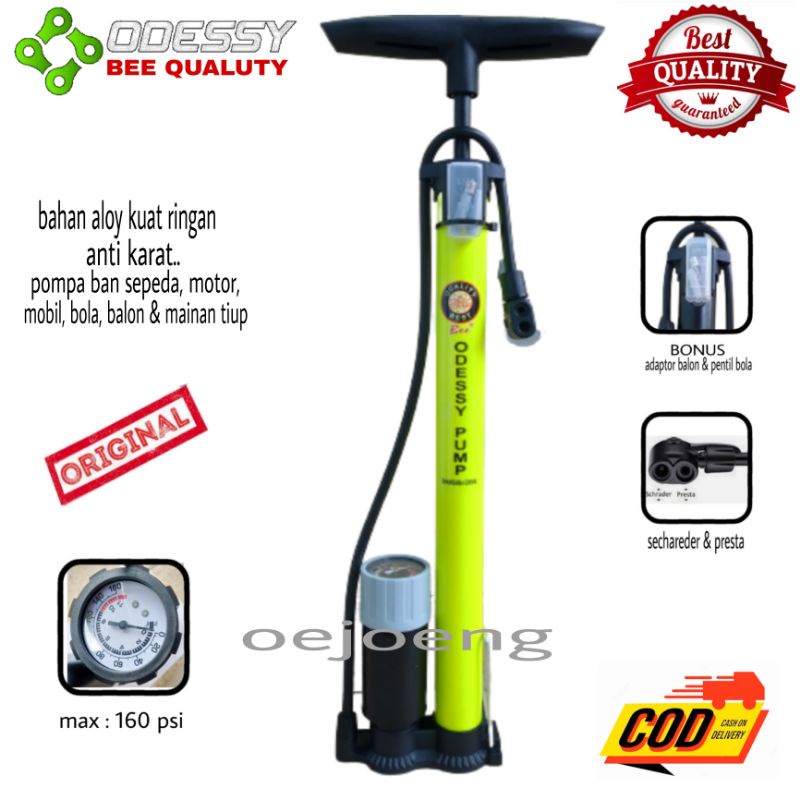 POMPA ANGIN POMPA BAN SEPEDA MOTOR BALON ODESSY ALOY HIDROLIK