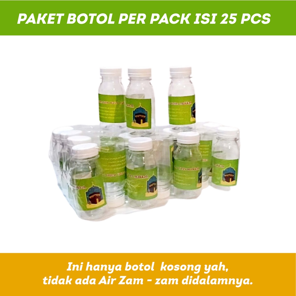 1 pack (25 Pcs) Botol Air Zam-zam Kosong Botol Zamzam 80ml Kemasan Plastik Lucu Murah untuk Oleh Oleh Haji dan Umroh