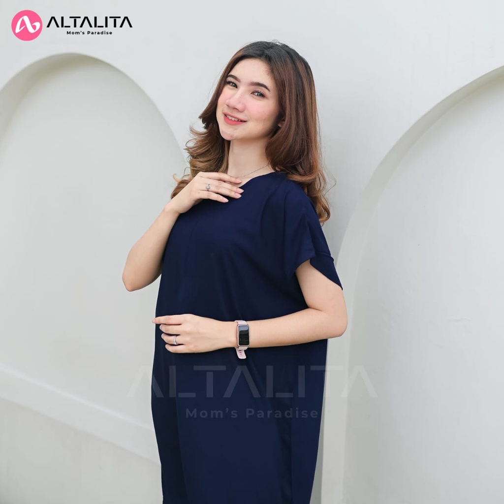 Altalita - Daster Polos Jumbo LD 120 Busui Panjang Selutut | Daster Rayon Busui Polos Pendek Rempel Bawah | Daster Viral Busui Polos Kekinian Bahan Rayon Premium