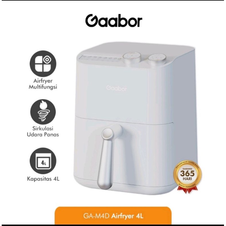 gaabor air fryer 4 liter M4D - penggorengan listrik dual tombol - anti lengket